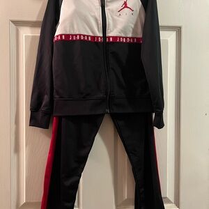 Jordan Black and White Tracksuit with Red Accents